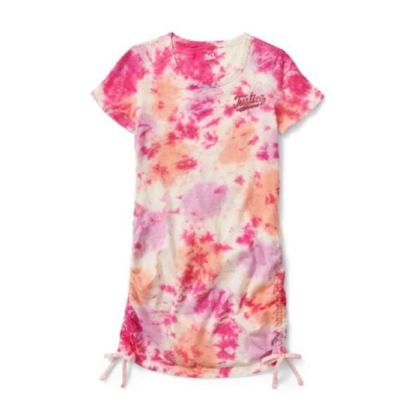 Justice Girls Tie Dye Short Sleeve Side Ruched T-Shirt Dress 2-Pack Size M (10) - Picture 4 of 10